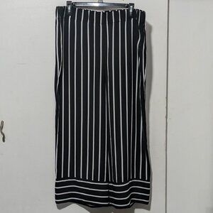 I.N.C International Concepts Black White Striped Wide Leg Pants